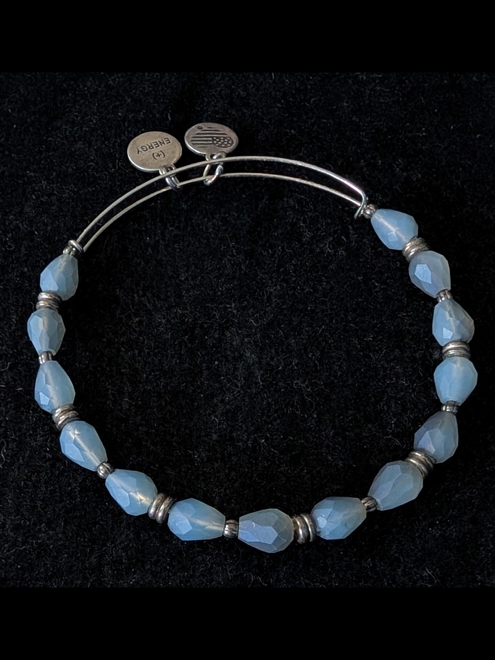 Alex and Ani Pale Blue Faceted Bead Expandable Bracelet
